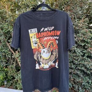 Baphomeow Black Graphic T-Shirt Unisex